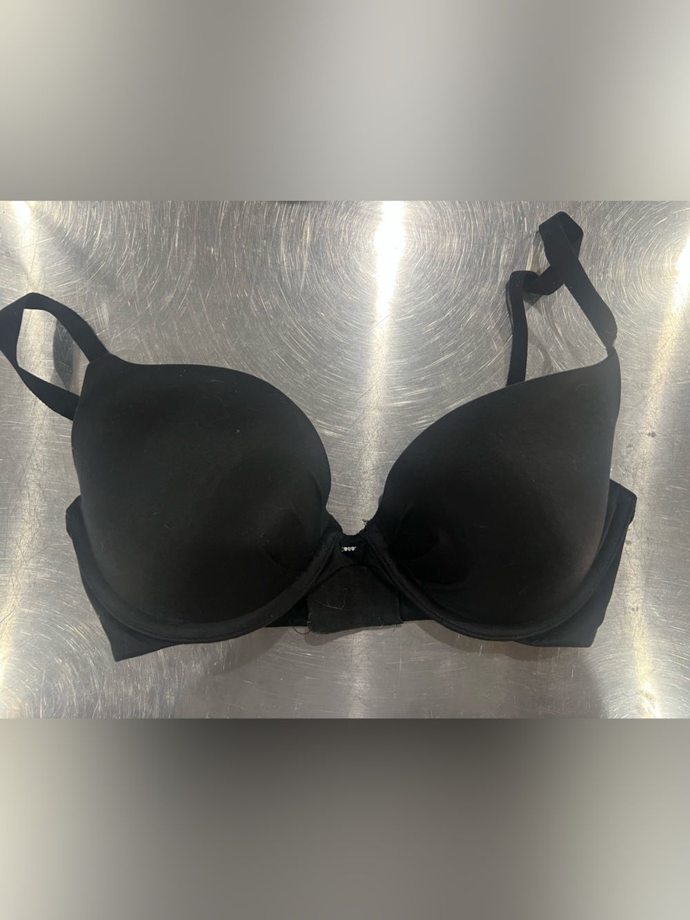 Victoria’s Secret Black Plunge Bra 32DD Rhinestone Detail